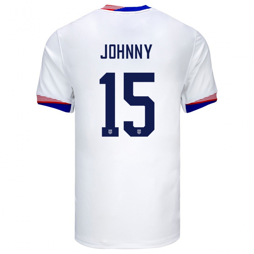 Női Egyesült Államok Johnny #15 Fehér Hazai Jersey 24-26 Mez Póló Ing