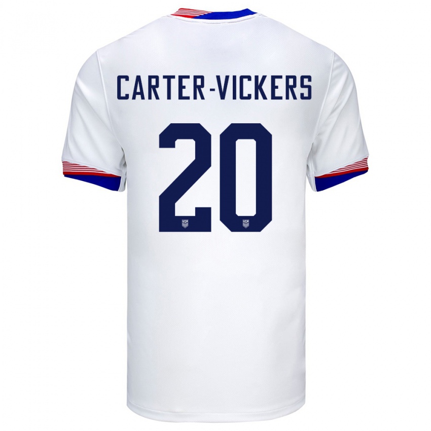 Női Egyesült Államok Cameron Carter-Vickers #20 Fehér Hazai Jersey 24-26 Mez Póló Ing