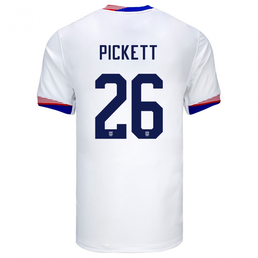Női Egyesült Államok Carson Pickett #26 Fehér Hazai Jersey 24-26 Mez Póló Ing