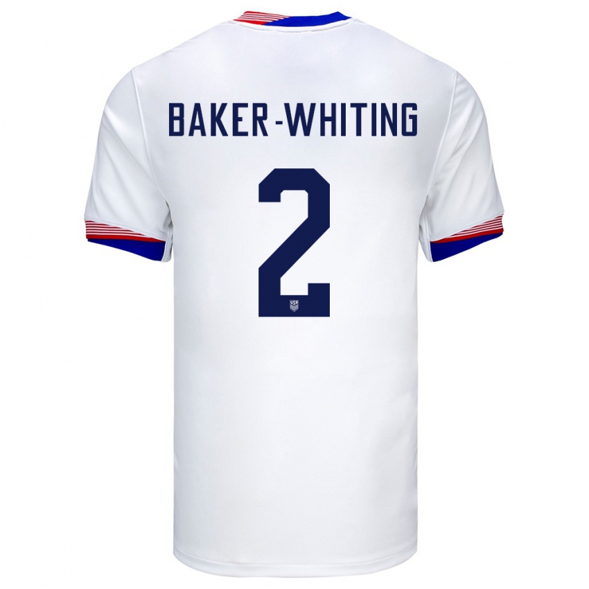 Női Egyesült Államok Reed Baker Whiting #2 Fehér Hazai Jersey 24-26 Mez Póló Ing