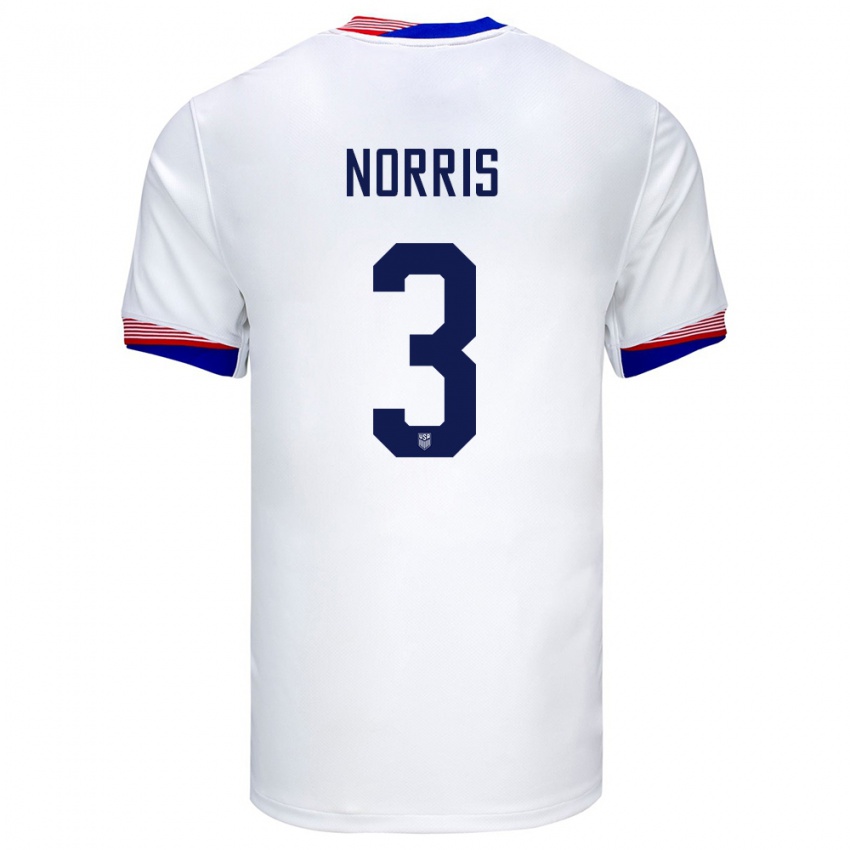 Női Egyesült Államok Nolan Norris #3 Fehér Hazai Jersey 24-26 Mez Póló Ing
