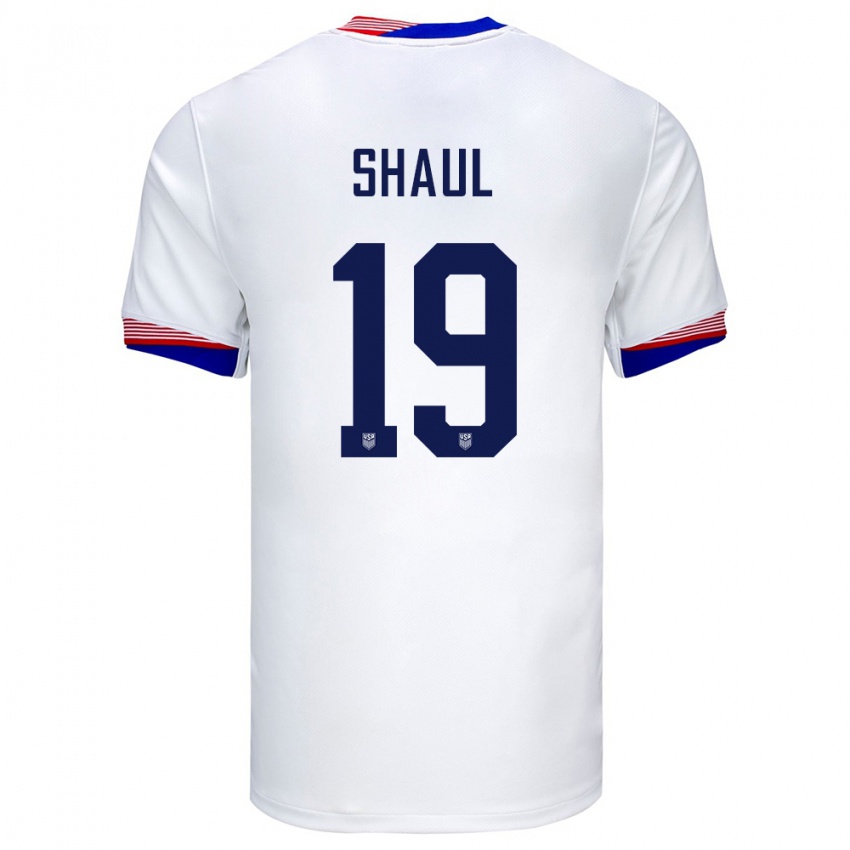 Női Egyesült Államok Ian Shaul #19 Fehér Hazai Jersey 24-26 Mez Póló Ing