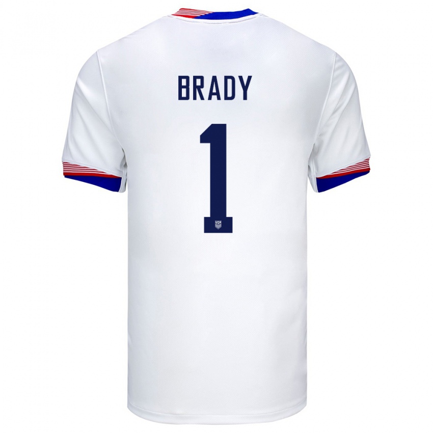 Női Egyesült Államok Chris Brady #1 Fehér Hazai Jersey 24-26 Mez Póló Ing