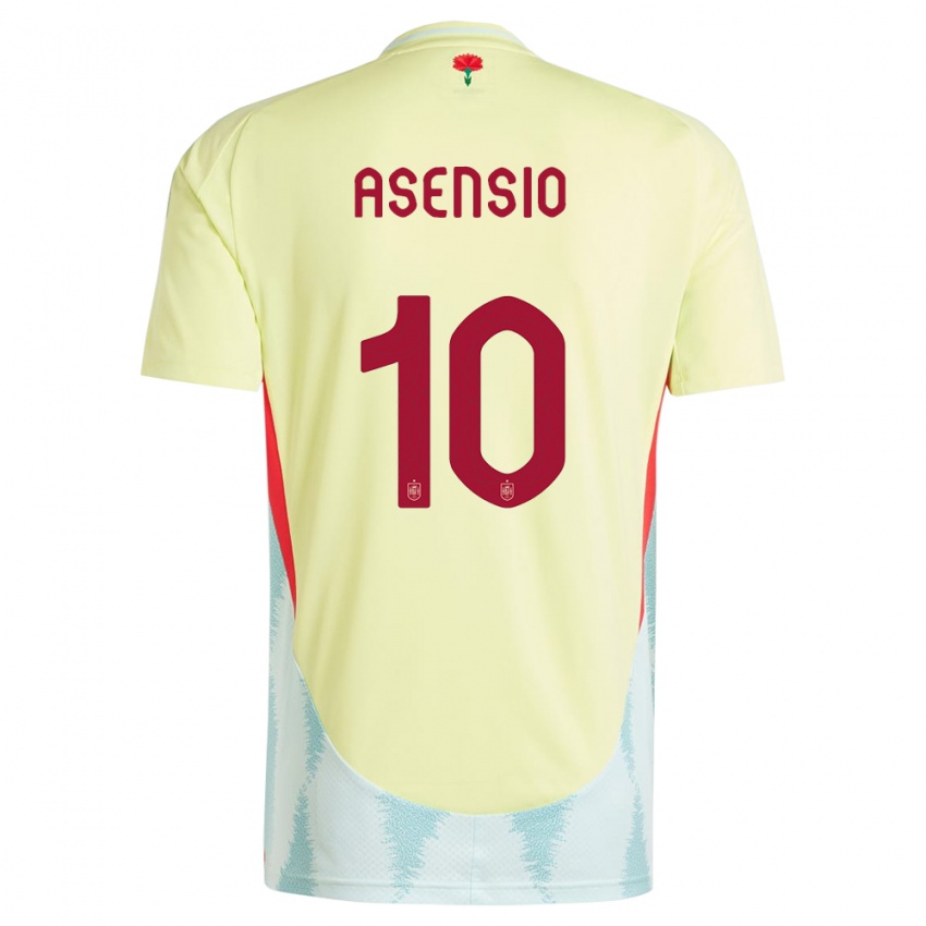 Női Spanyolország Marco Asensio #10 Sárga Idegenbeli Jersey 24-26 Mez Póló Ing