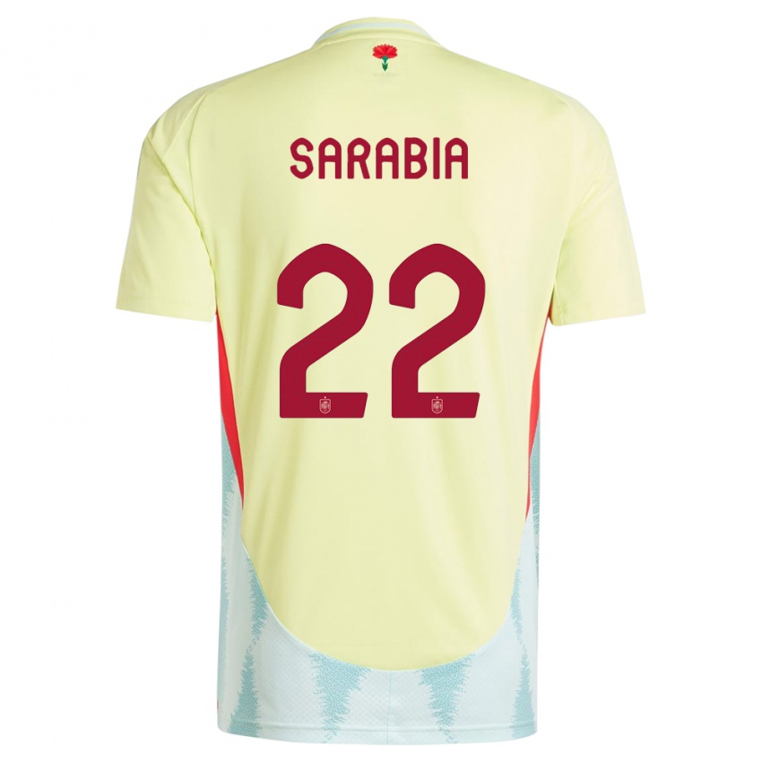 Női Spanyolország Pablo Sarabia #22 Sárga Idegenbeli Jersey 24-26 Mez Póló Ing
