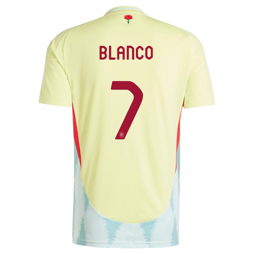 Női Spanyolország Fabio Blanco #7 Sárga Idegenbeli Jersey 24-26 Mez Póló Ing