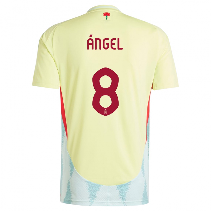 Női Spanyolország Manuel Angel #8 Sárga Idegenbeli Jersey 24-26 Mez Póló Ing