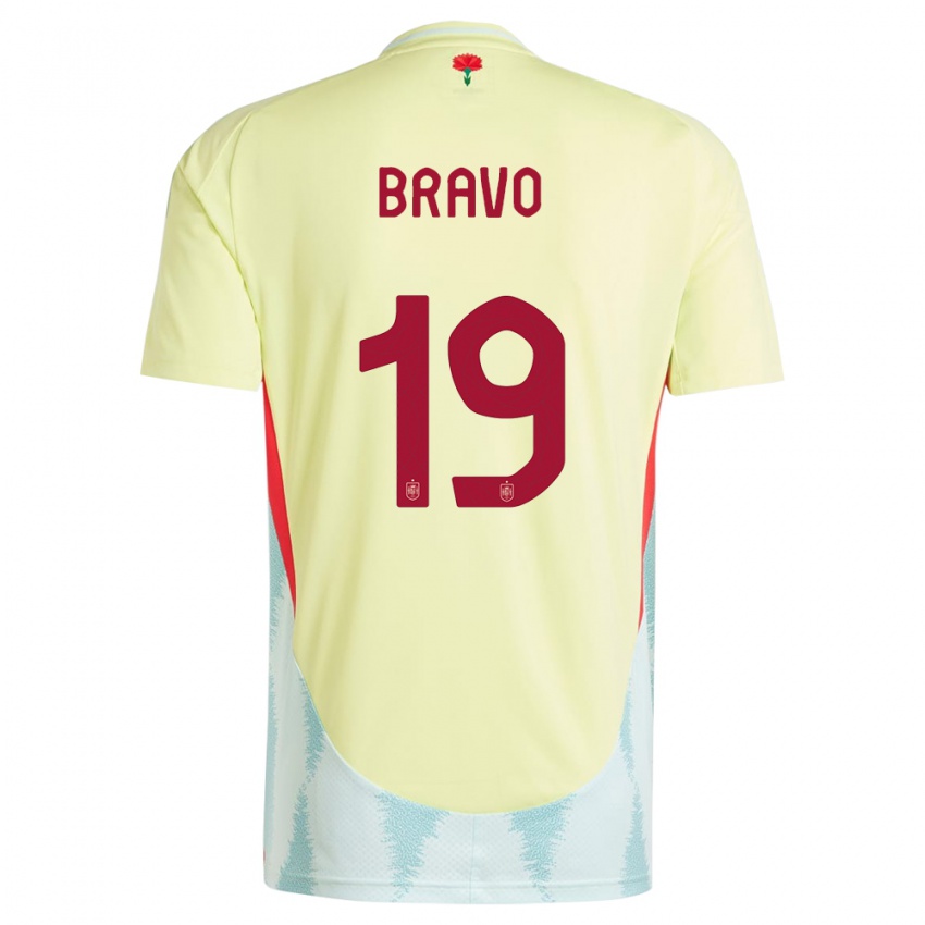 Női Spanyolország Iker Bravo #19 Sárga Idegenbeli Jersey 24-26 Mez Póló Ing