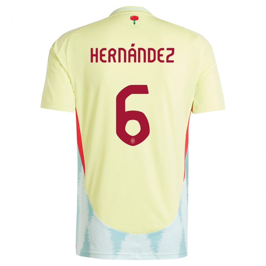Női Spanyolország Gerard Hernandez #6 Sárga Idegenbeli Jersey 24-26 Mez Póló Ing