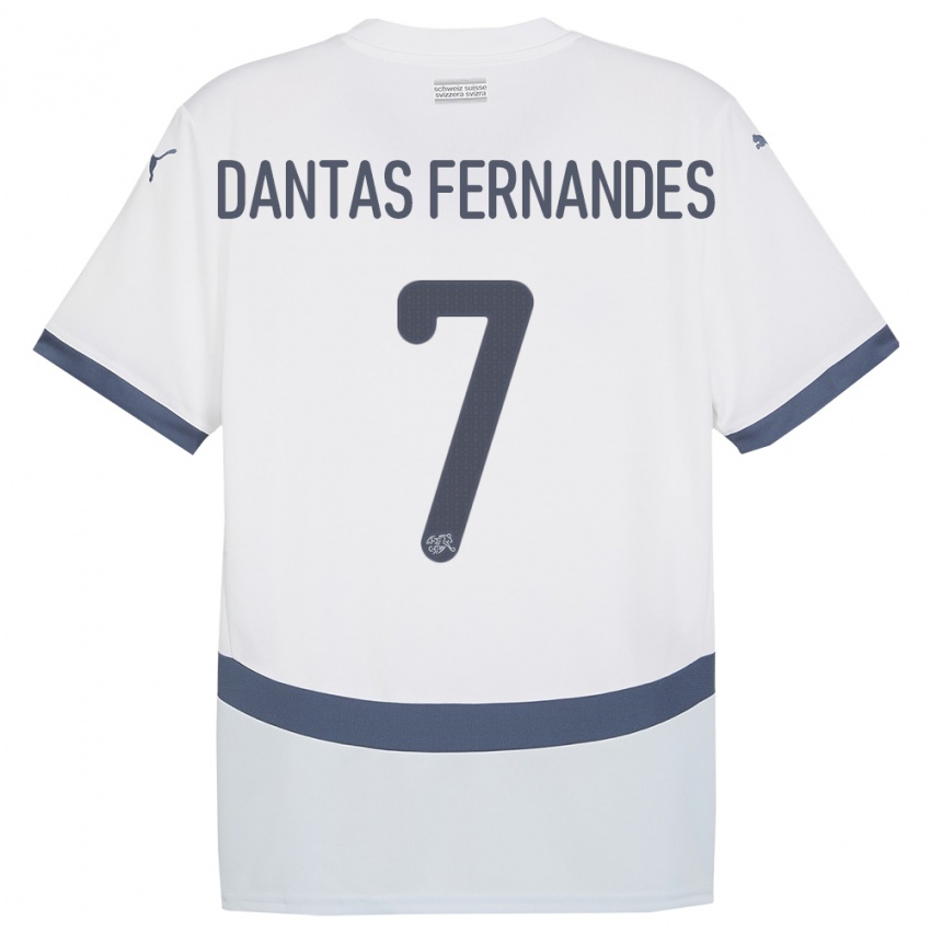 Női Svájc Ronaldo Dantas Fernandes #7 Fehér Idegenbeli Jersey 24-26 Mez Póló Ing