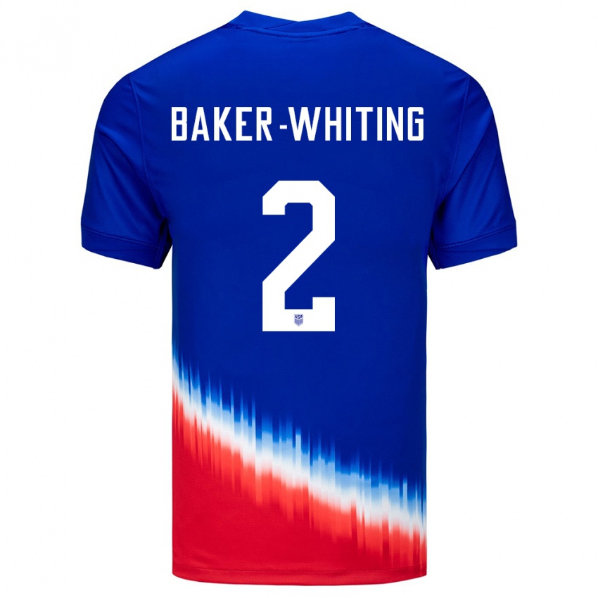 Női Egyesült Államok Reed Baker Whiting #2 Kék Idegenbeli Jersey 24-26 Mez Póló Ing