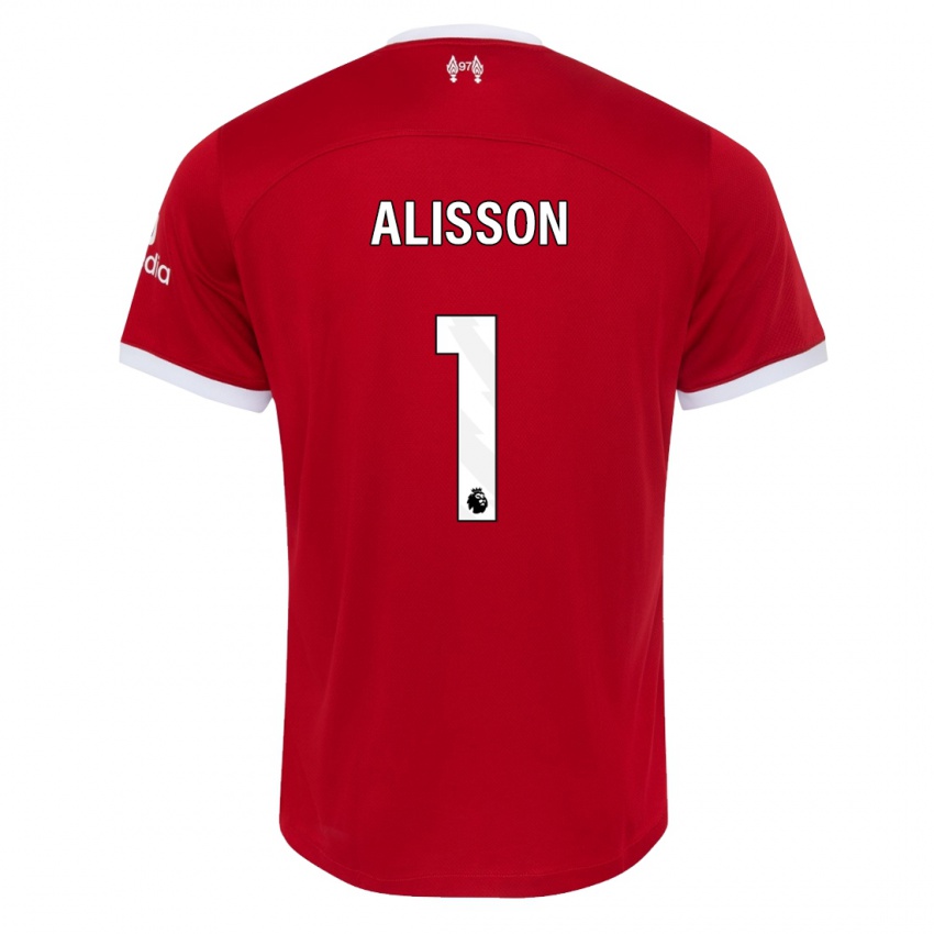 Gyermek Alisson #1 Piros Hazai Jersey 2023/24 Mez Póló Ing
