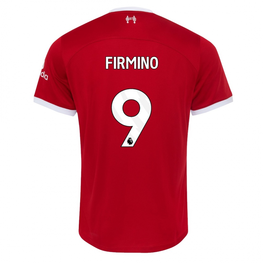 Gyermek Roberto Firmino #9 Piros Hazai Jersey 2023/24 Mez Póló Ing