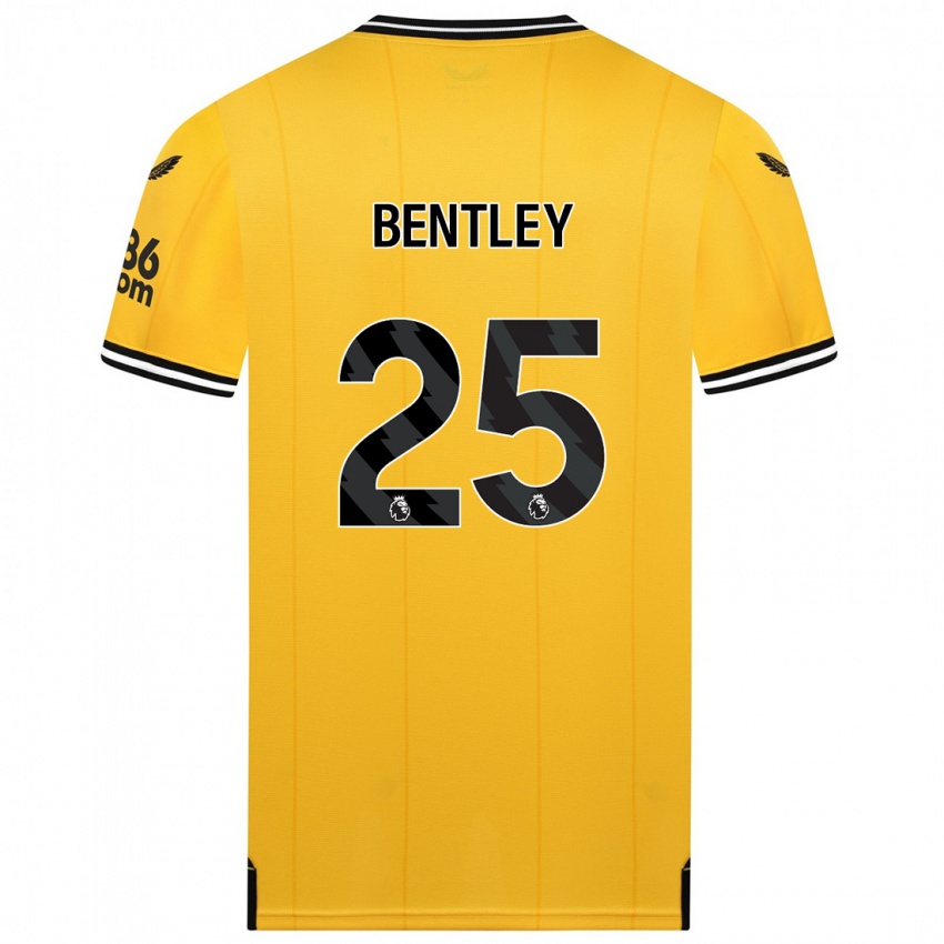 Gyermek Daniel Bentley #25 Sárga Hazai Jersey 2023/24 Mez Póló Ing
