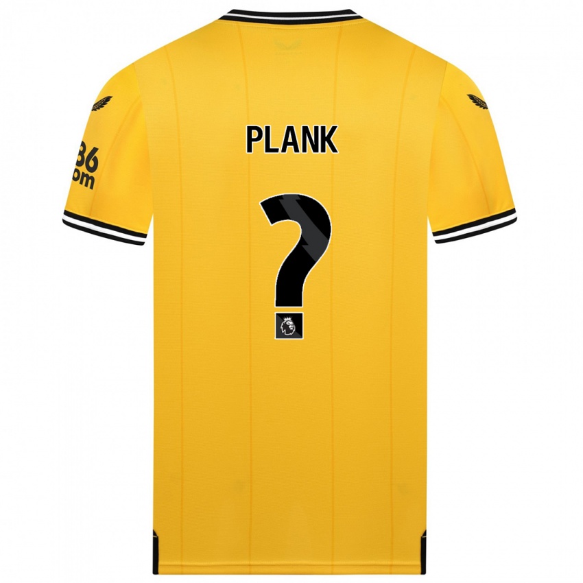 Gyermek Dom Plank #0 Sárga Hazai Jersey 2023/24 Mez Póló Ing