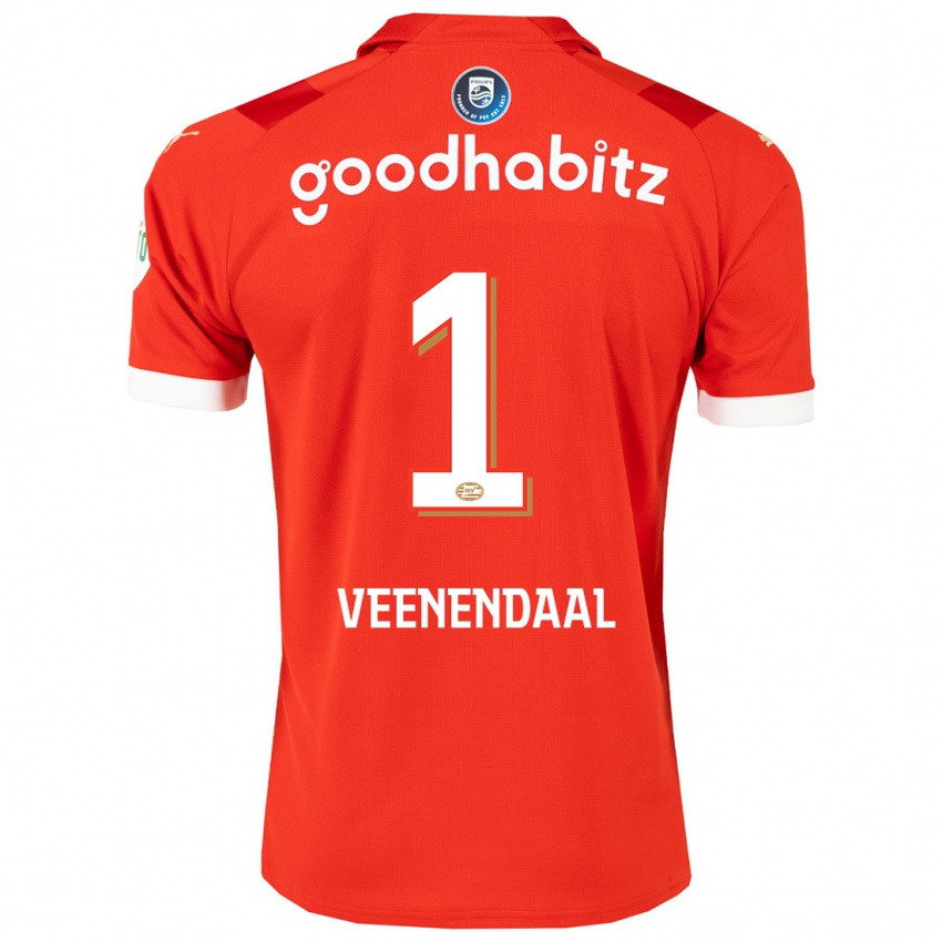 Gyermek Sari Van Veenendaal #1 Piros Hazai Jersey 2023/24 Mez Póló Ing
