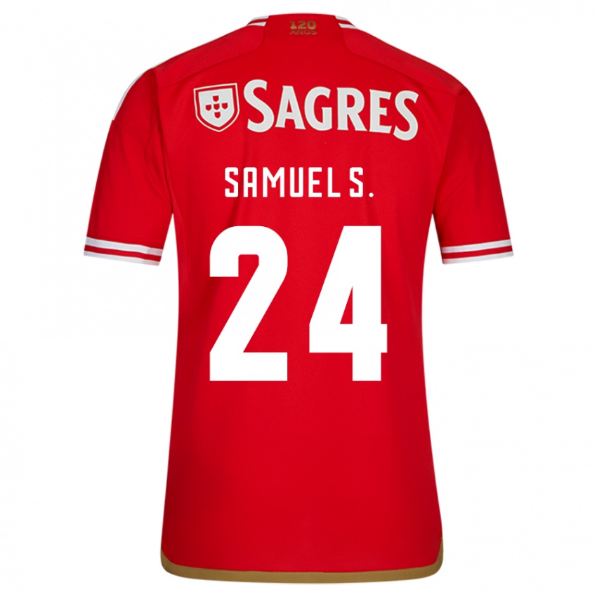 Gyermek Samuel Soares #24 Piros Hazai Jersey 2023/24 Mez Póló Ing