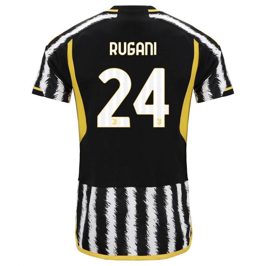 Gyermek Daniele Rugani #24 Fekete-Fehér Hazai Jersey 2023/24 Mez Póló Ing