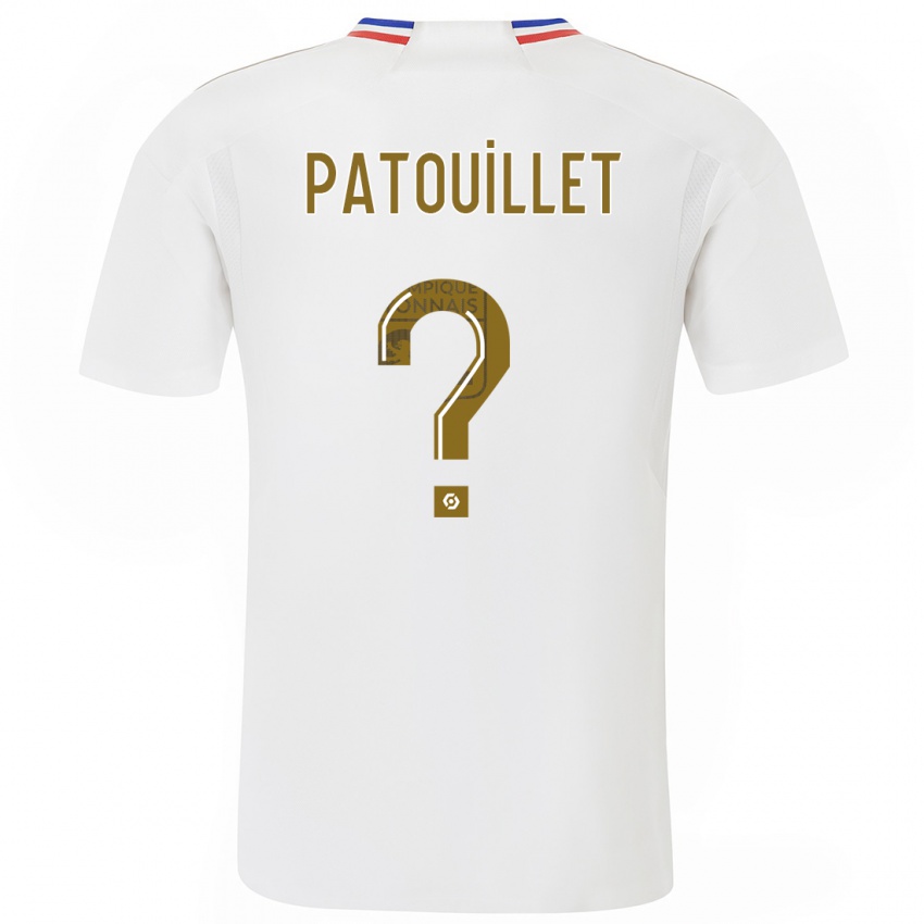Gyermek Mathieu Patouillet #0 Fehér Hazai Jersey 2023/24 Mez Póló Ing