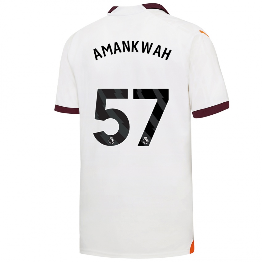 Gyermek Yeboah Amankwah #57 Fehér Idegenbeli Jersey 2023/24 Mez Póló Ing