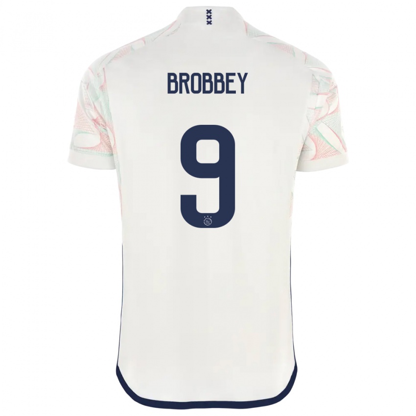Gyermek Brian Brobbey #9 Fehér Idegenbeli Jersey 2023/24 Mez Póló Ing