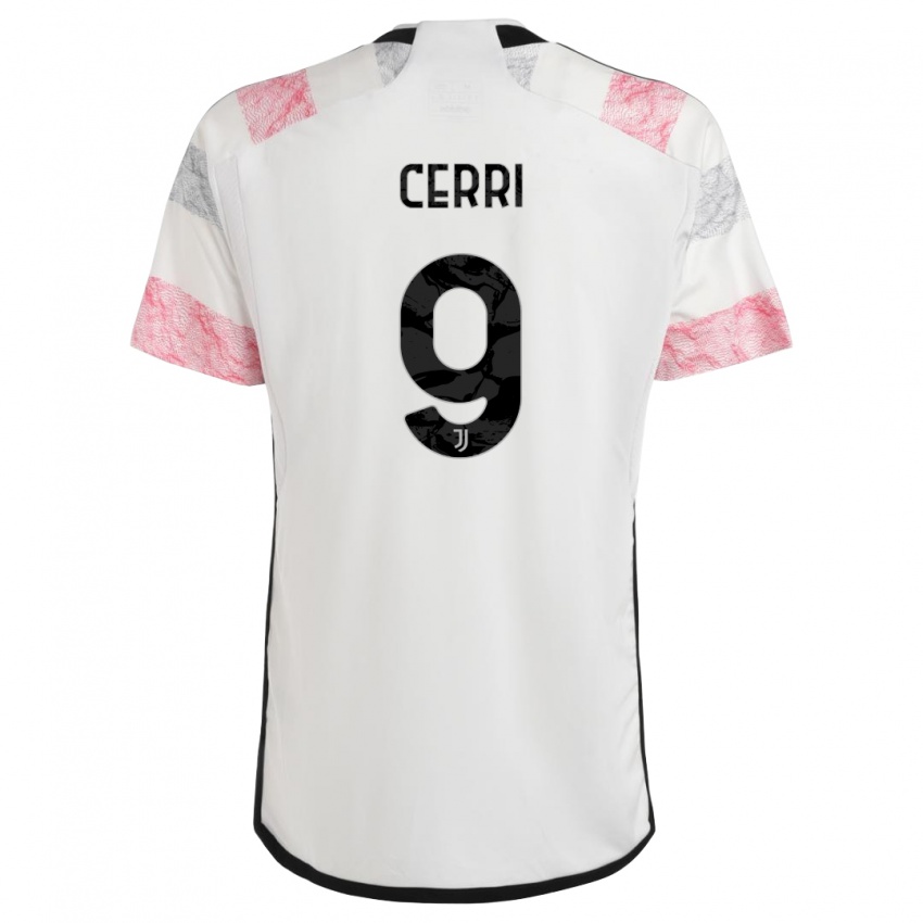 Gyermek Leonardo Cerri #9 Fehér Rózsaszín Idegenbeli Jersey 2023/24 Mez Póló Ing