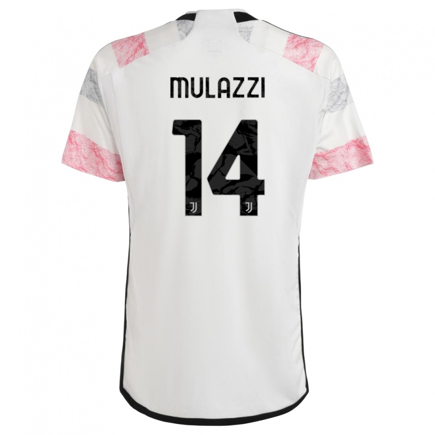 Gyermek Gabriele Mulazzi #14 Fehér Rózsaszín Idegenbeli Jersey 2023/24 Mez Póló Ing