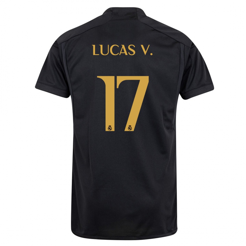 Gyermek Lucas Vazquez #17 Fekete Harmadik Számú Jersey 2023/24 Mez Póló Ing