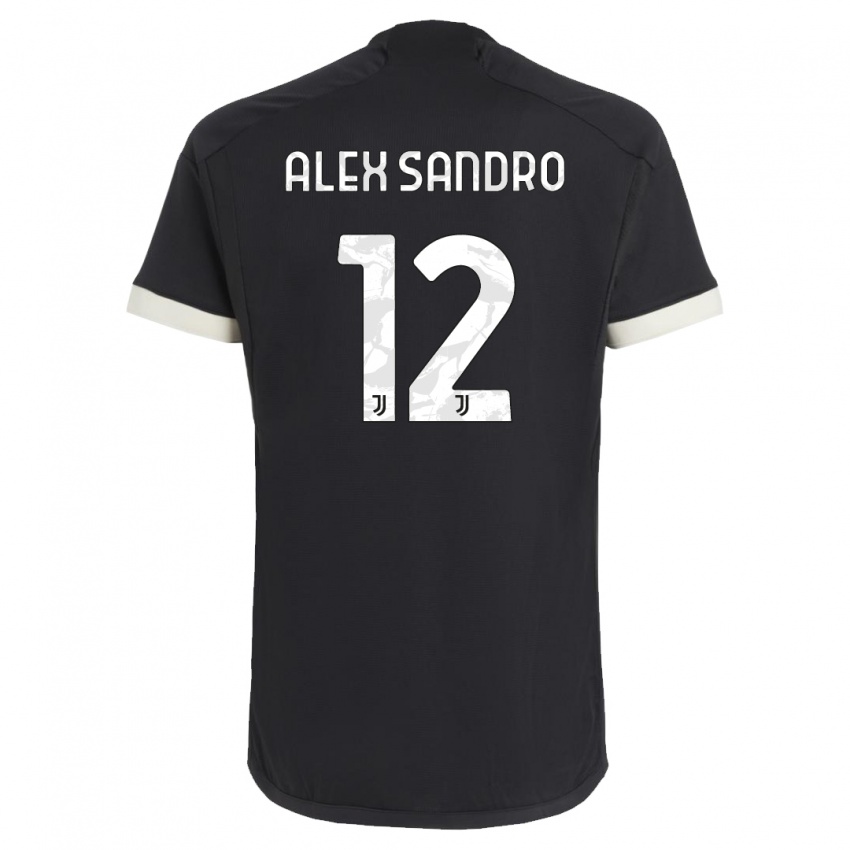 Gyermek Alex Sandro #12 Fekete Harmadik Számú Jersey 2023/24 Mez Póló Ing
