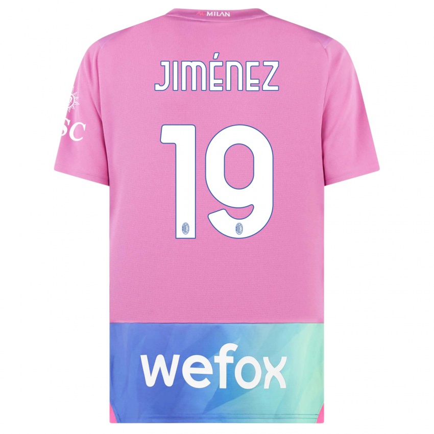 Gyermek Álex Jiménez #19 Pink Lila Harmadik Számú Jersey 2023/24 Mez Póló Ing