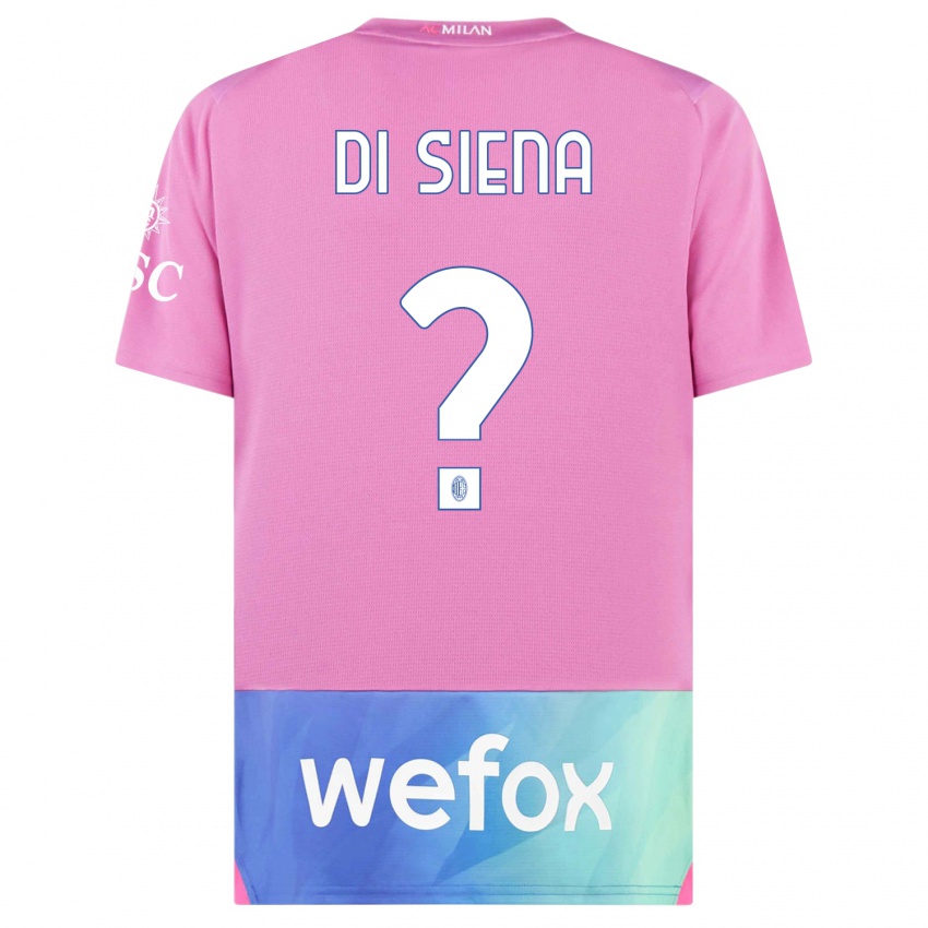 Gyermek Andrea Di Siena #0 Pink Lila Harmadik Számú Jersey 2023/24 Mez Póló Ing