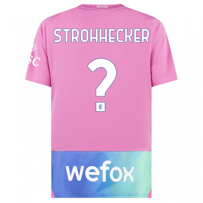 Gyermek Riccardo Strohhecker #0 Pink Lila Harmadik Számú Jersey 2023/24 Mez Póló Ing