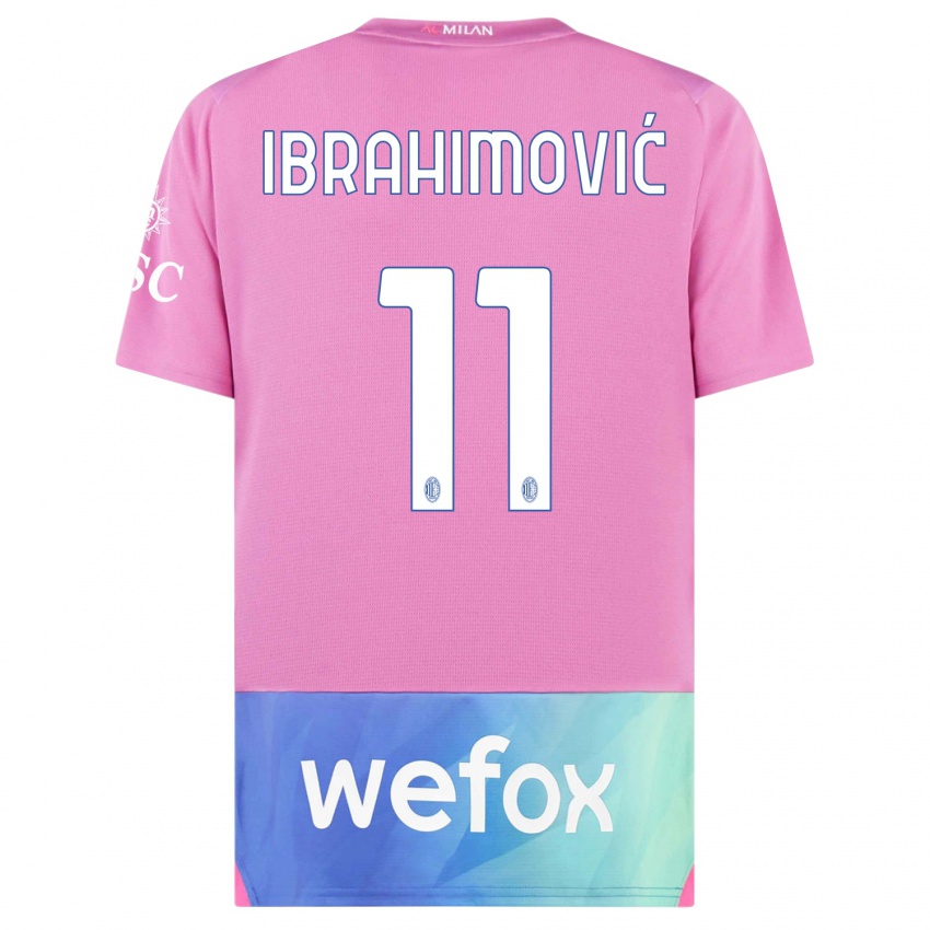 Gyermek Zlatan Ibrahimovic #11 Pink Lila Harmadik Számú Jersey 2023/24 Mez Póló Ing