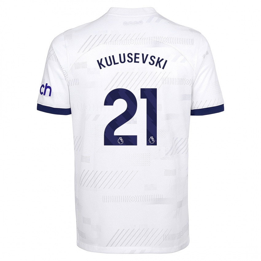 Férfi Dejan Kulusevski #21 Fehér Hazai Jersey 2023/24 Mez Póló Ing