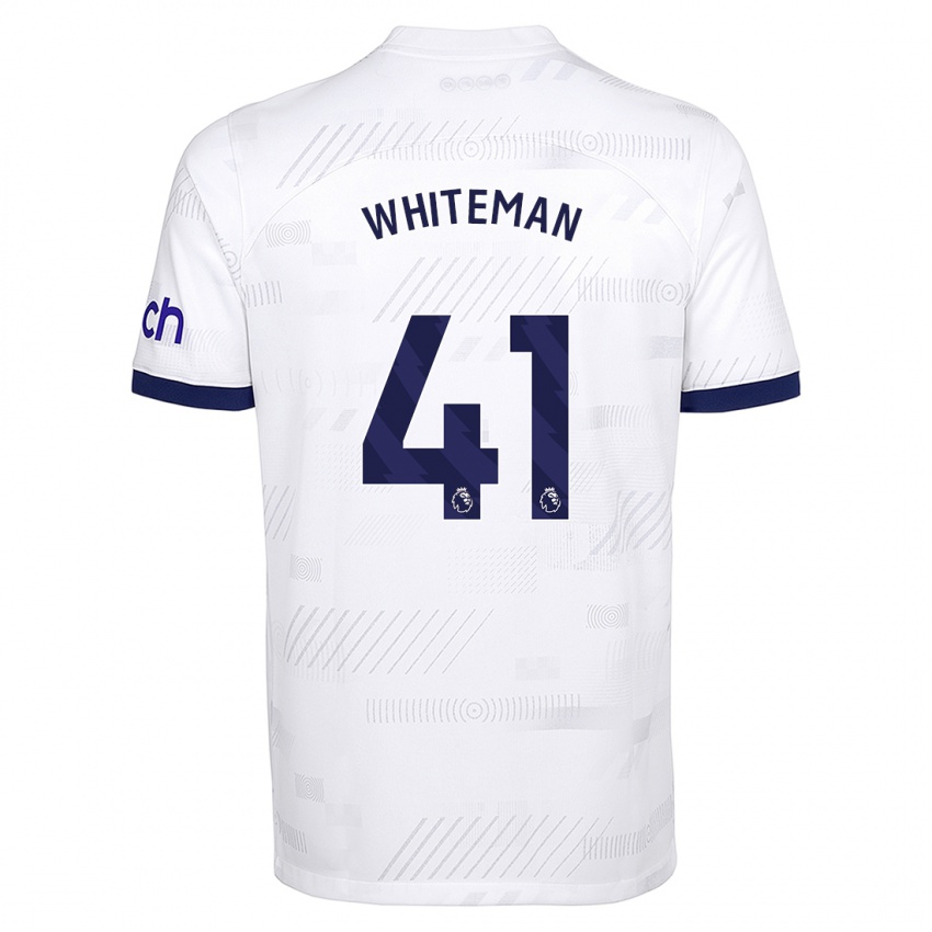 Férfi Alfie Whiteman #41 Fehér Hazai Jersey 2023/24 Mez Póló Ing