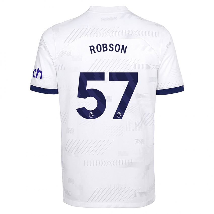 Férfi Max Robson #57 Fehér Hazai Jersey 2023/24 Mez Póló Ing