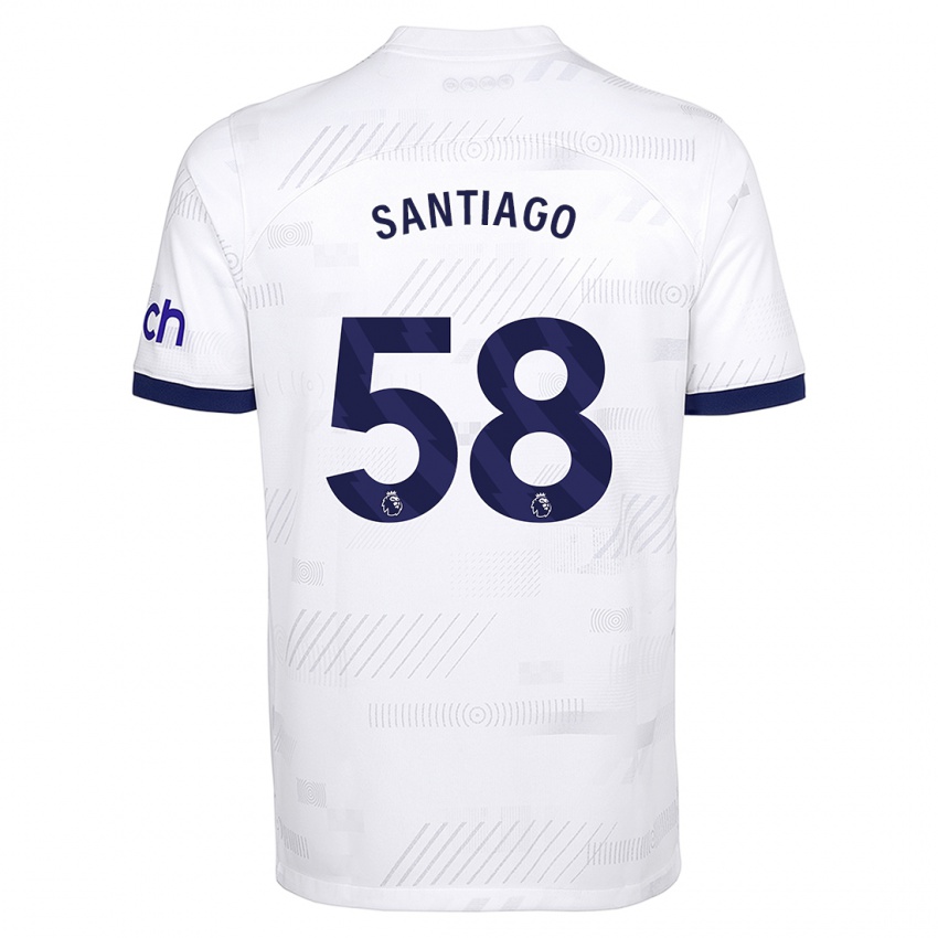 Férfi Yago Santiago #58 Fehér Hazai Jersey 2023/24 Mez Póló Ing