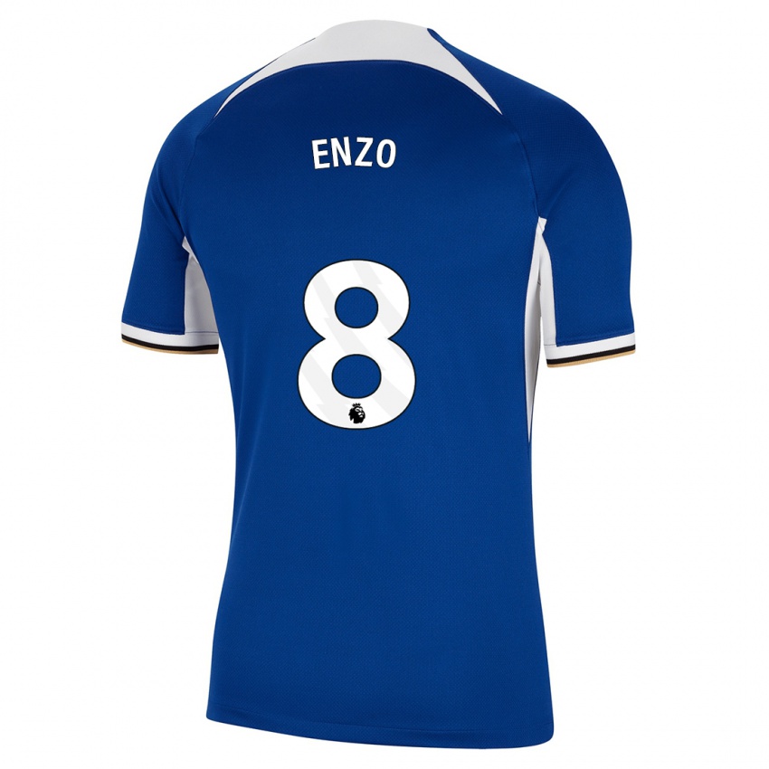 Férfi Enzo Fernandez #8 Kék Hazai Jersey 2023/24 Mez Póló Ing