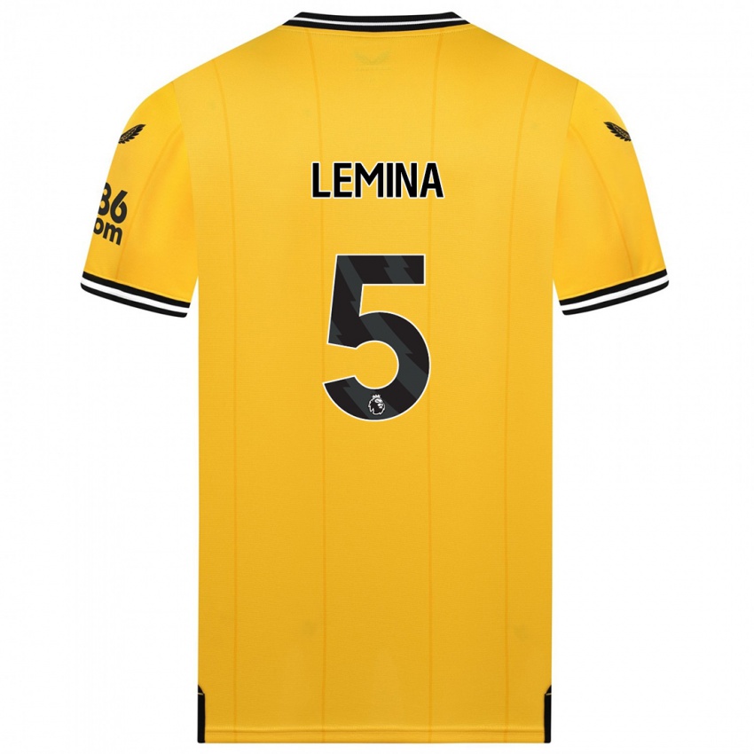 Férfi Mario Lemina #5 Sárga Hazai Jersey 2023/24 Mez Póló Ing