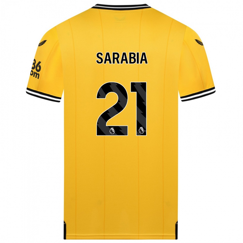 Férfi Pablo Sarabia #21 Sárga Hazai Jersey 2023/24 Mez Póló Ing