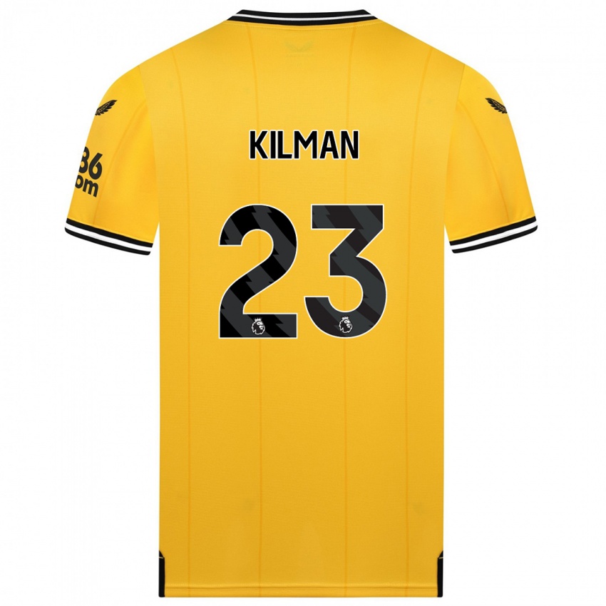 Férfi Max Kilman #23 Sárga Hazai Jersey 2023/24 Mez Póló Ing
