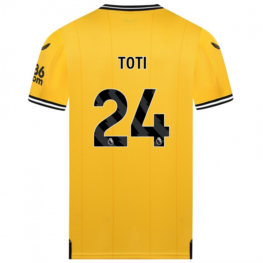 Férfi Toti #24 Sárga Hazai Jersey 2023/24 Mez Póló Ing