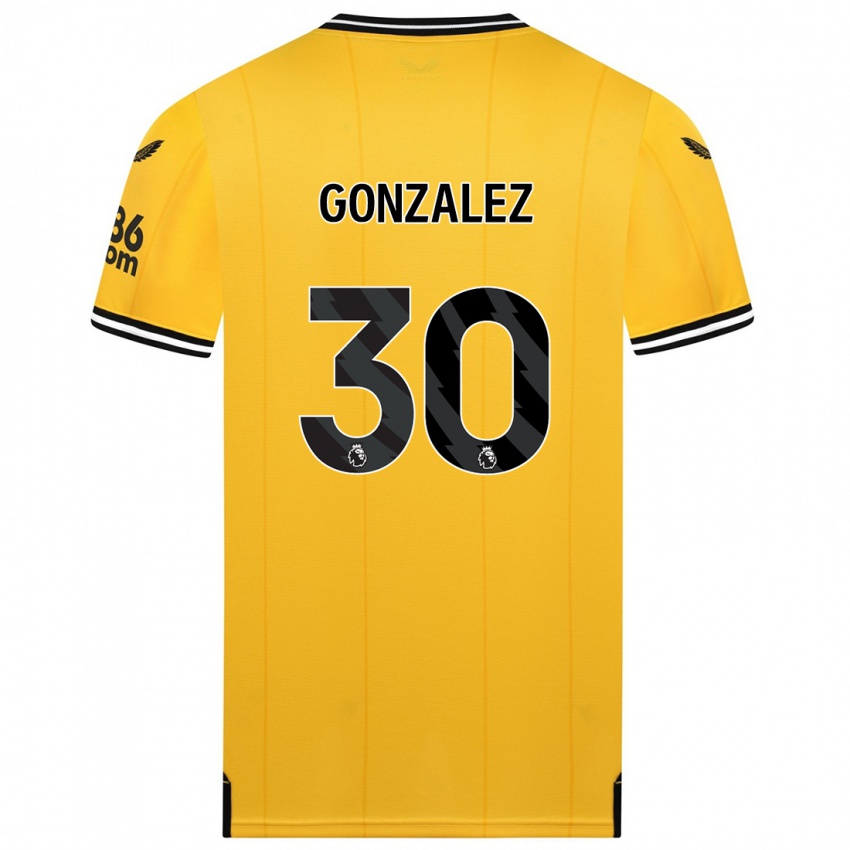 Férfi Enso González #30 Sárga Hazai Jersey 2023/24 Mez Póló Ing