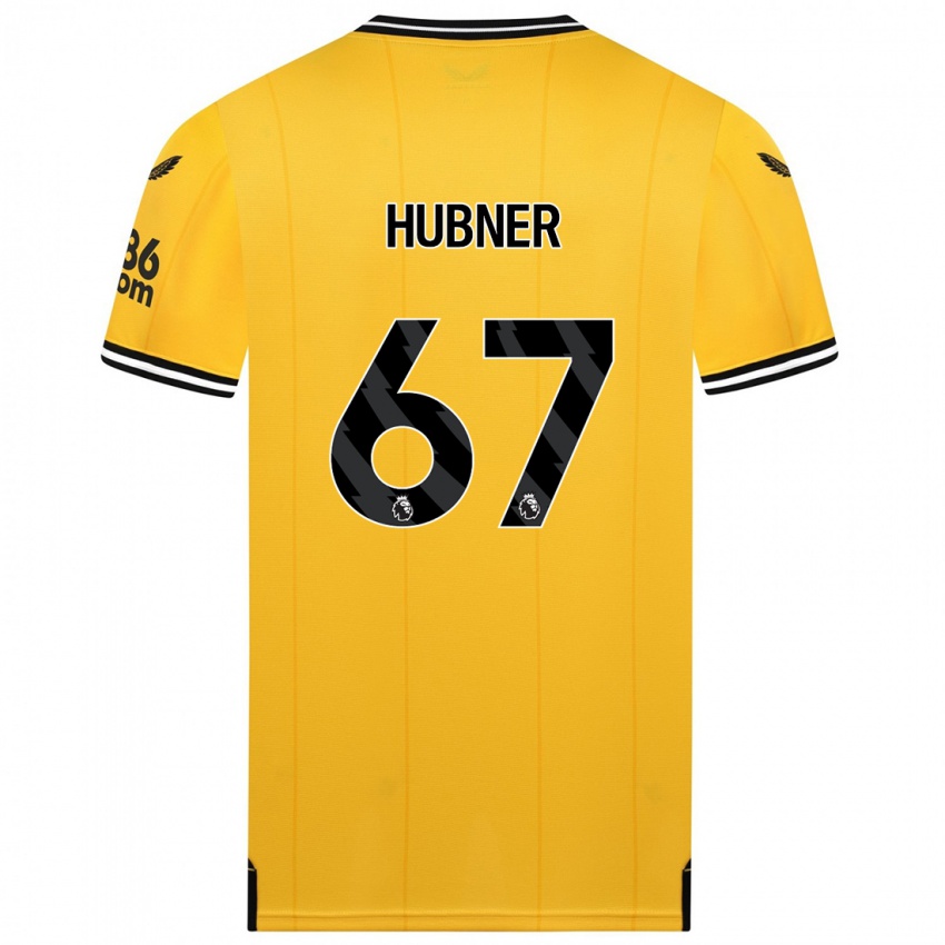Férfi Justin Hubner #67 Sárga Hazai Jersey 2023/24 Mez Póló Ing