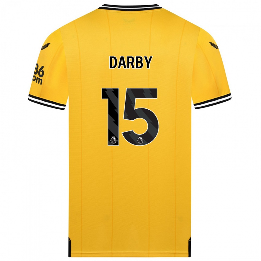 Férfi Kelly Darby #15 Sárga Hazai Jersey 2023/24 Mez Póló Ing