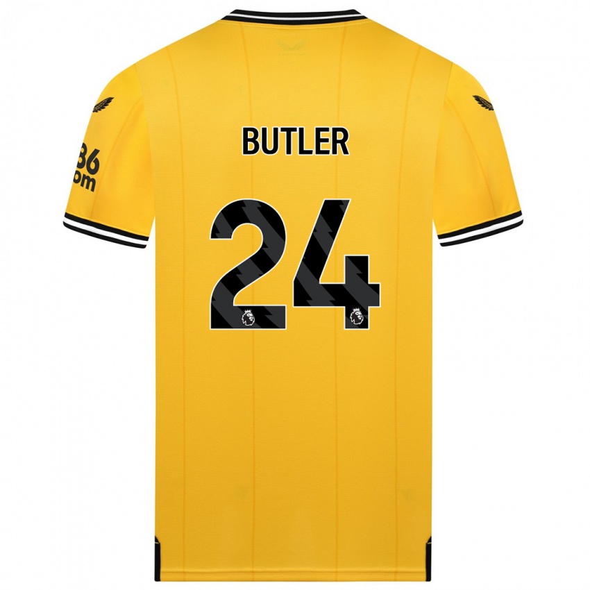 Férfi Elli Butler #24 Sárga Hazai Jersey 2023/24 Mez Póló Ing