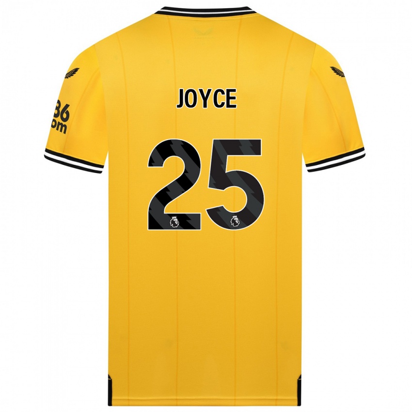 Férfi Leonie Joyce #25 Sárga Hazai Jersey 2023/24 Mez Póló Ing