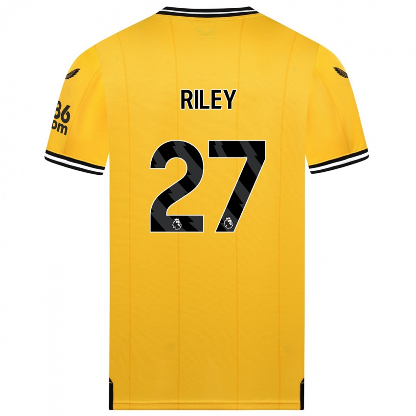 Férfi Lauren Riley #27 Sárga Hazai Jersey 2023/24 Mez Póló Ing