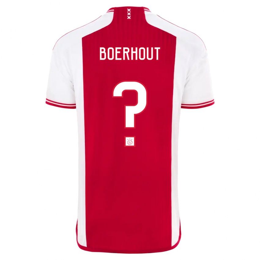 Férfi Yoram Boerhout #0 Piros Fehér Hazai Jersey 2023/24 Mez Póló Ing