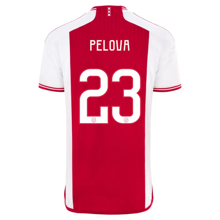 Férfi Victoria Pelova #23 Piros Fehér Hazai Jersey 2023/24 Mez Póló Ing